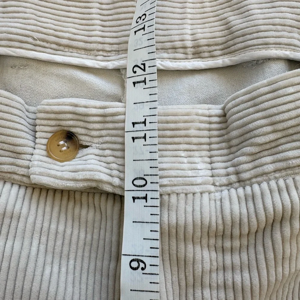 Gucci Off White Ivory Cotton Corduroy Pants Made in Italy Preppy Retro 54 38x32